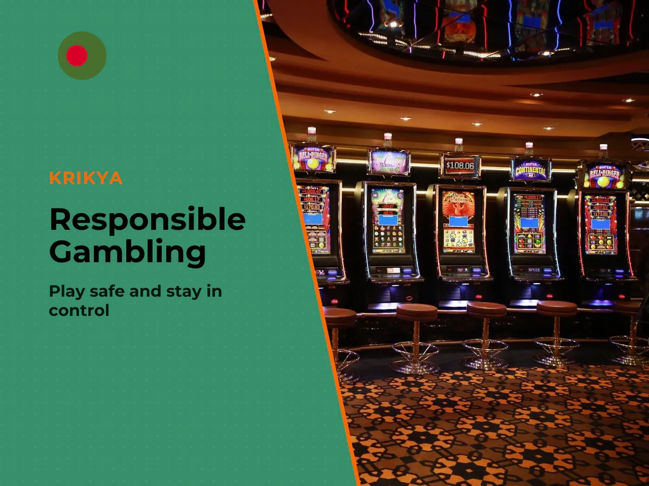 Responsible Gambling. Krikya lists limited responsible gambling tools: - **Time Out:** Allows users to take a break from gambling for a specific duration, ranging from a few days up to one month. - **